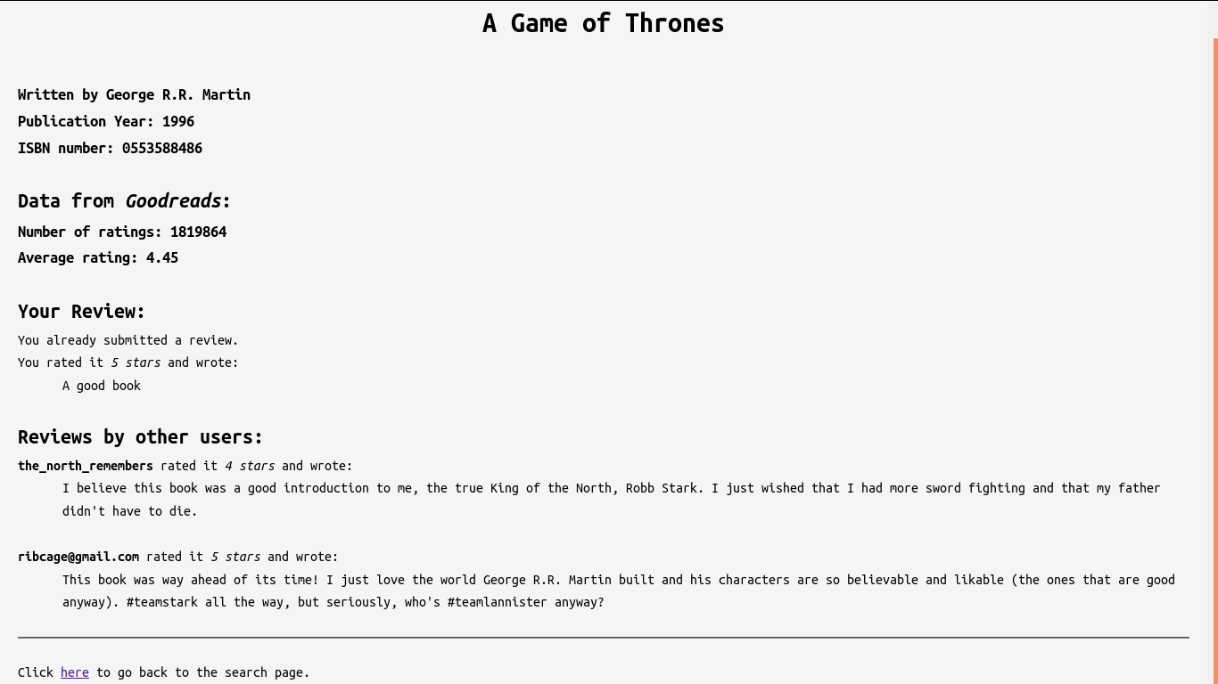 Book Review Website with Python and Flask