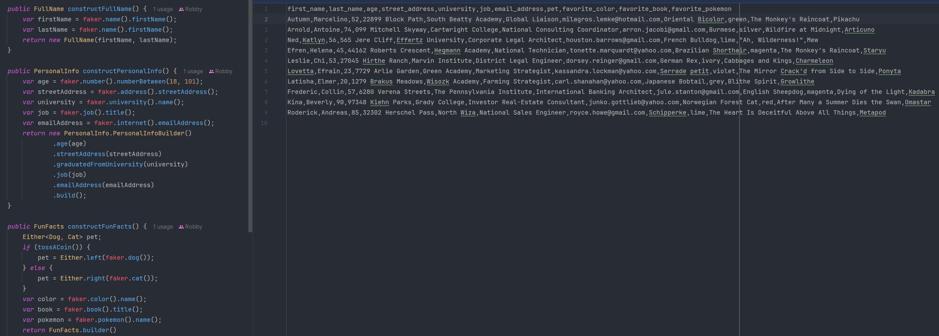 Faker And CSV